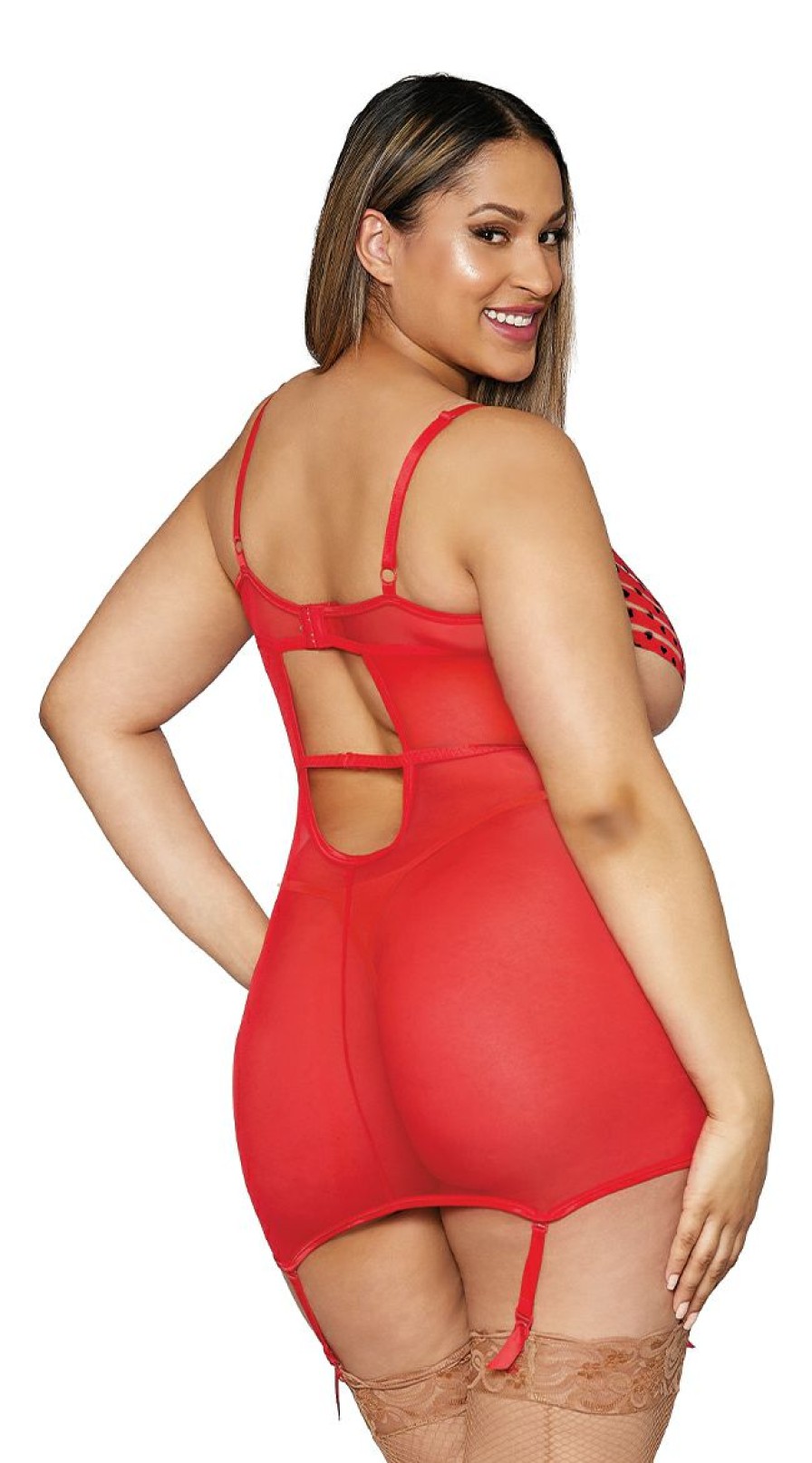 Ultra-Sexy-Lingerie * | Dreamgirl Plus Size Piece Of My Heart Chemise Set