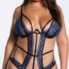 Ultra-Sexy-Lingerie * | Roma Plus Size Fall To Pieces Crotchless Teddy