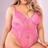 Ultra-Sexy-Lingerie * | Mapale Plus Size Delicate Open Back Teddy