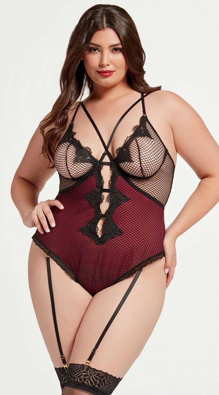 Ultra-Sexy-Lingerie * | Seven 'Til Midnight Plus Size Vintage Lover Teddy