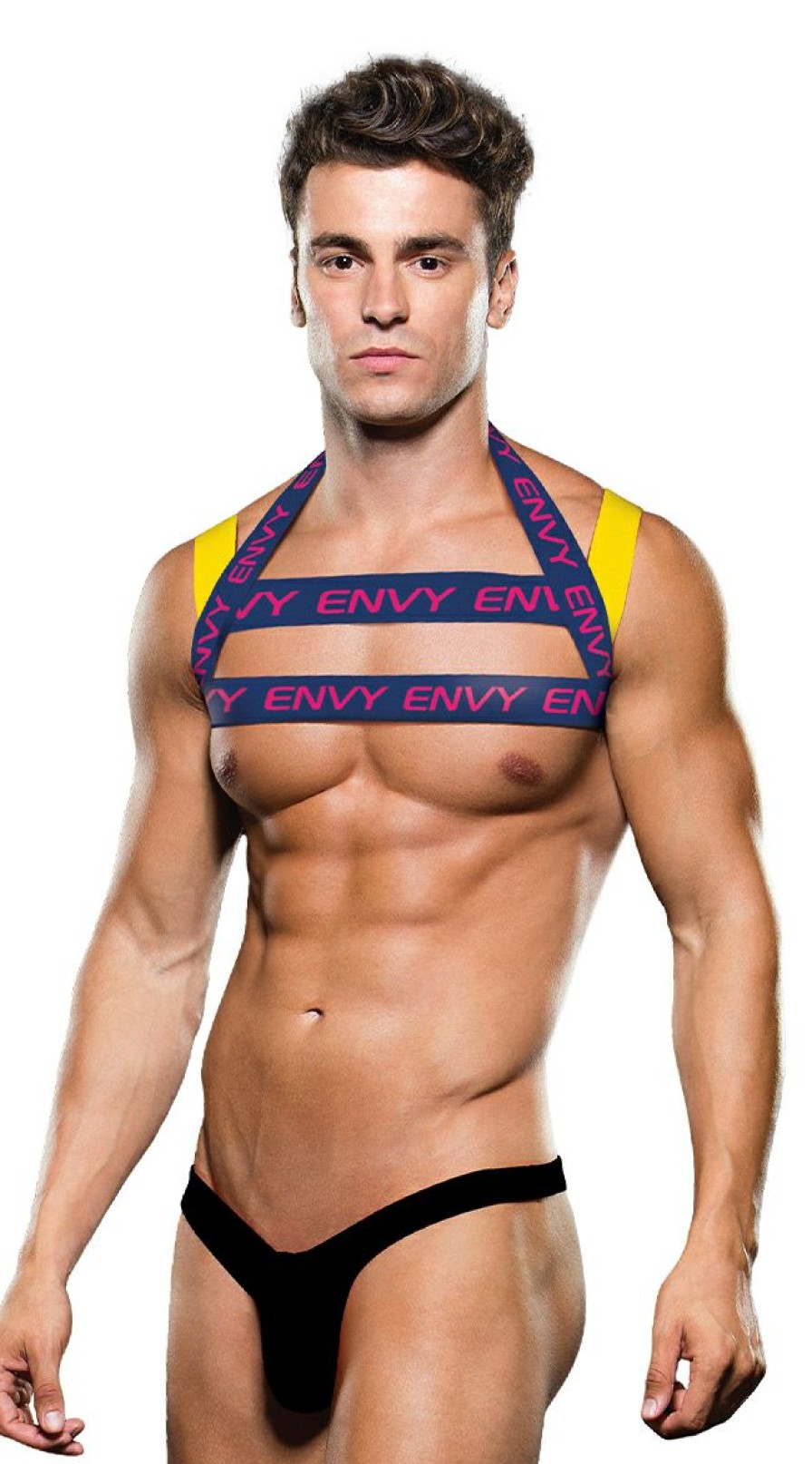 Ultra-Sexy-Lingerie * | Baci Men'S Envy Colorful Logo Harness