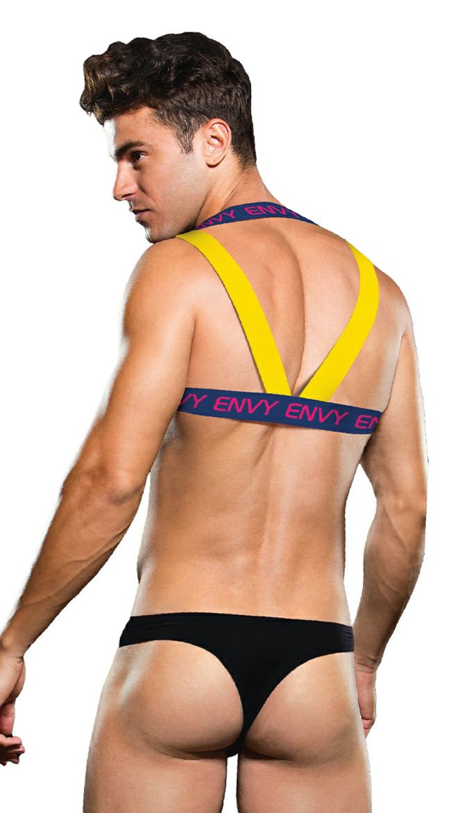 Ultra-Sexy-Lingerie * | Baci Men'S Envy Colorful Logo Harness