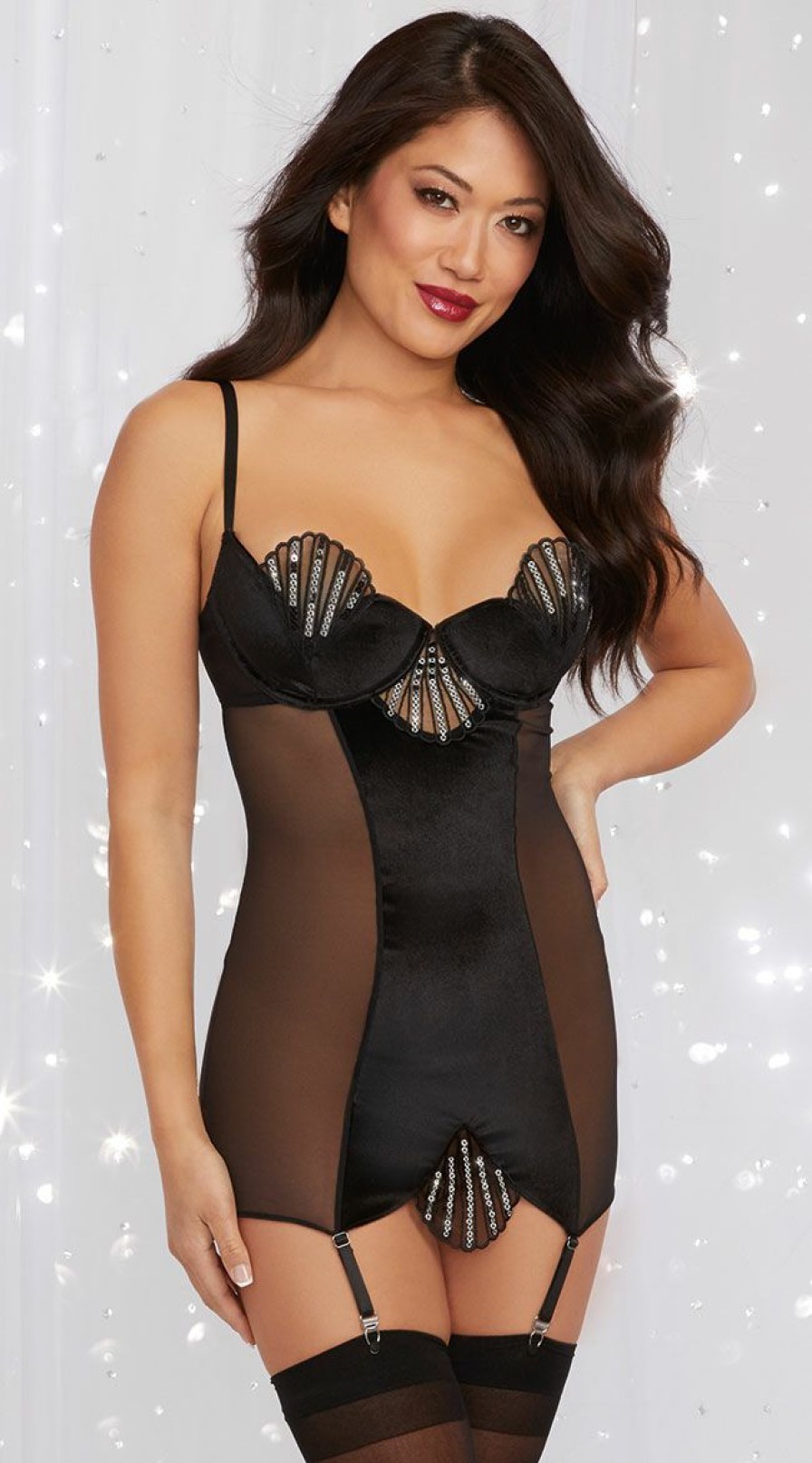 Garter-Lingerie * | Dreamgirl Putting On The Glitz Chemise