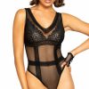 Teddies * | Roma Hot Mesh Lace Teddy