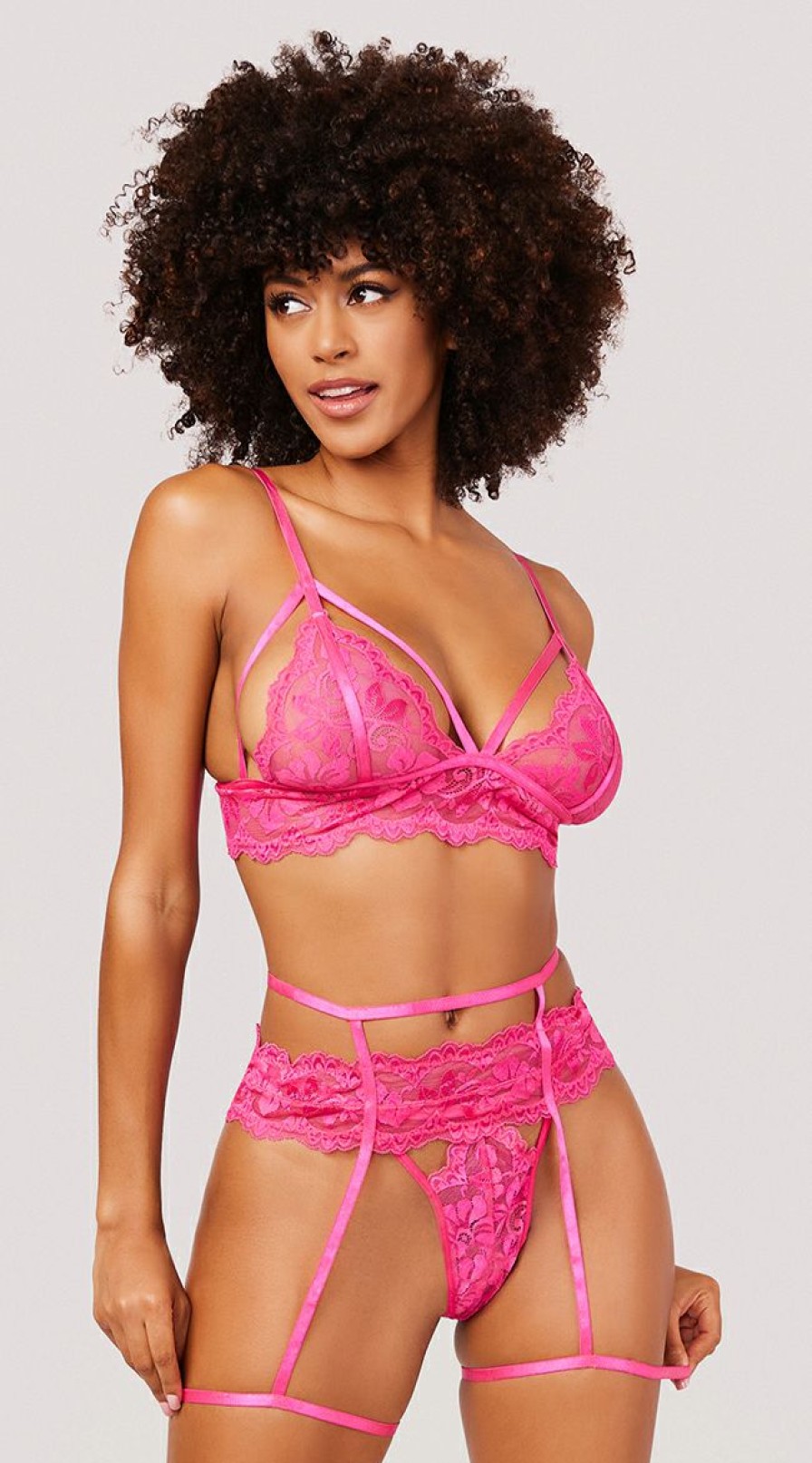 Garter-Lingerie * | Yandy Pink About It Bra Set