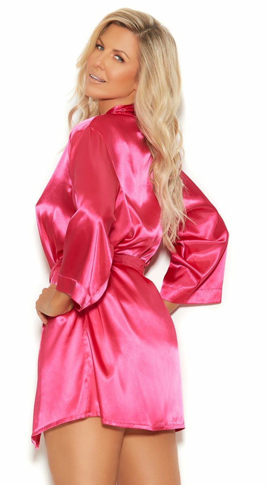 Silk-Satin-Lingerie * | Elegant Moments Plus Size Bedroom Eyes Satin Robe