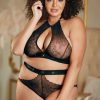 Ultra-Sexy-Lingerie * | Allure Lingerie Plus Size Look Back At It Halter Bralette Set