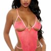 Teddies * | Popsi Lingerie Cut-Out Coral Lace Teddy