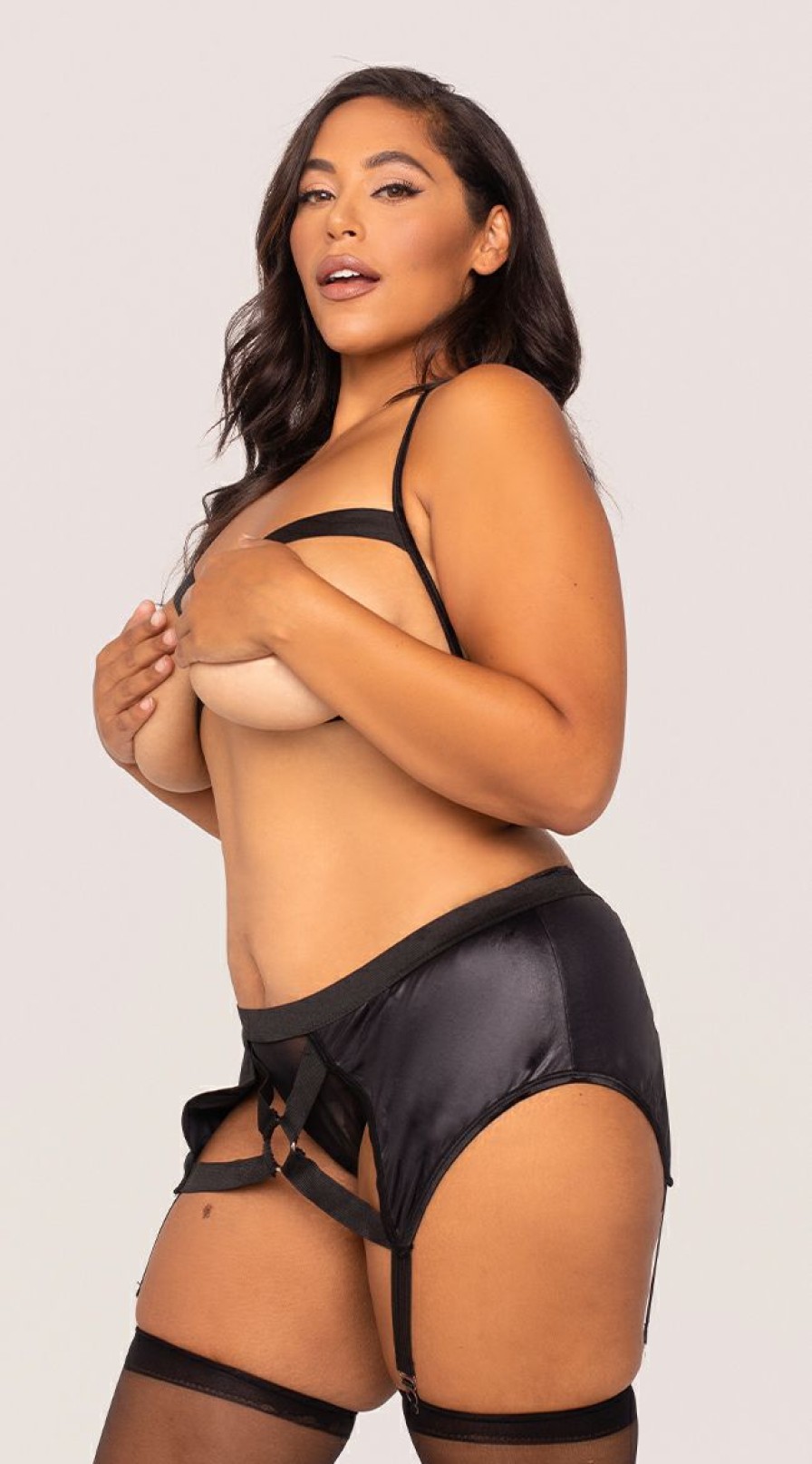 Open-Cup-Lingerie * | Dreamgirl Plus Size Why Hold Back Bralette Set