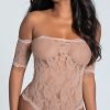 Teddies * | Leg Avenue Rose Lace Crotchless Teddy