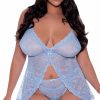 Ultra-Sexy-Lingerie * | Magic Silk Plus Size Secret Peek Flyaway Babydoll Set