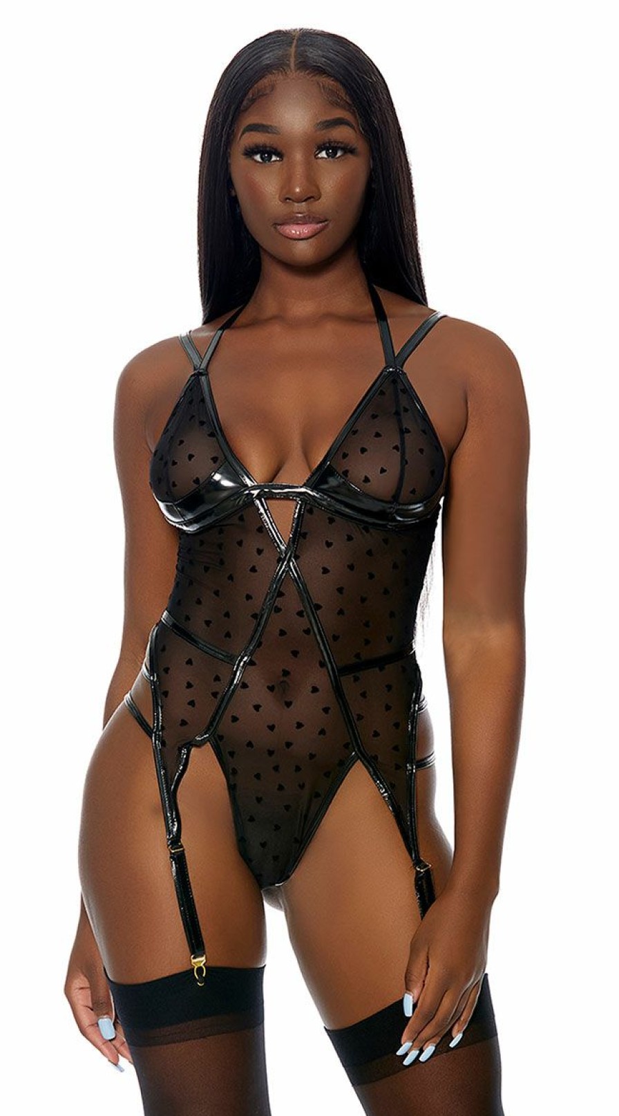 Garter-Lingerie * | Forplay Affair Of Hearts Teddy