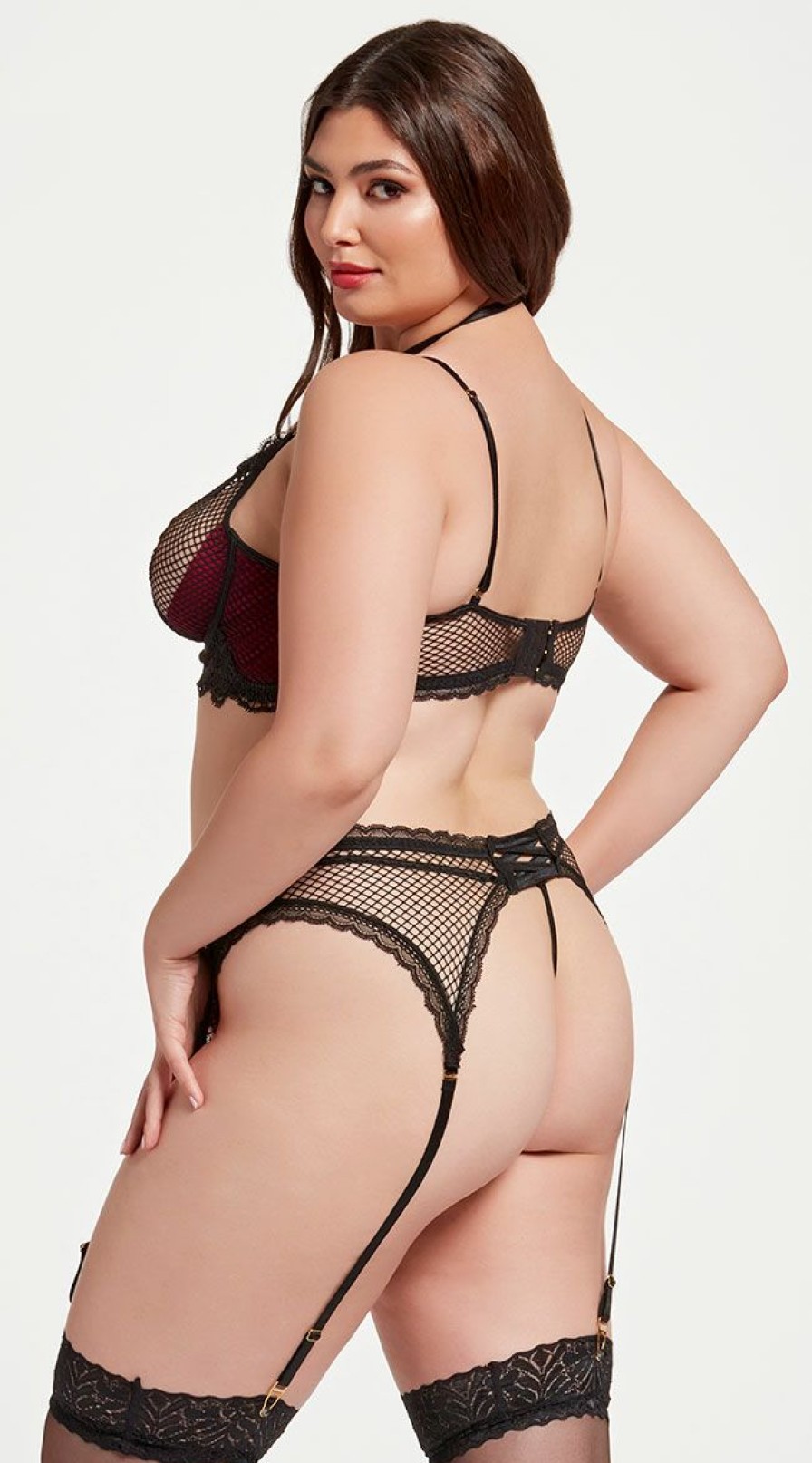 Ultra-Sexy-Lingerie * | Seven 'Til Midnight Plus Size Divine Courtesan Bra And Garter Set