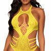 Teddies * | Leg Avenue Seamless Cut-Out Lace Bodysuit