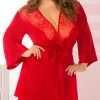 Silk-Satin-Lingerie * | Seven 'Til Midnight Plus Size Toast Of The Town Satin Robe