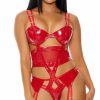 Garter-Lingerie * | Forplay Double The Mesh Teddy Set